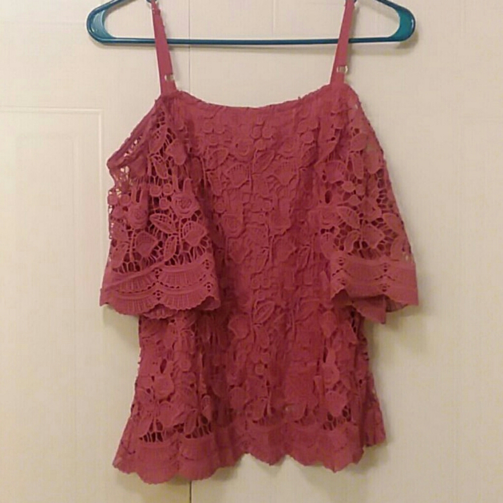 🩷 Dusty Rose Crochet Top